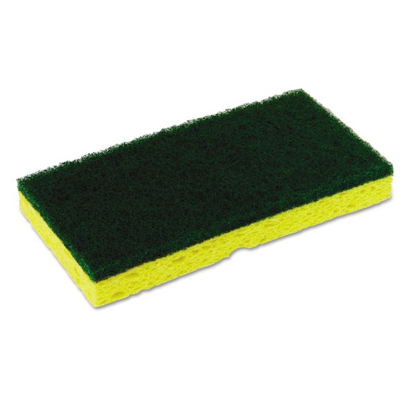 Continental Commercial Products Medium-Duty Scrubber Sponge, 3 1/8 x 6 1/4", Yellow/Green, 5/PK, PK8 SS652